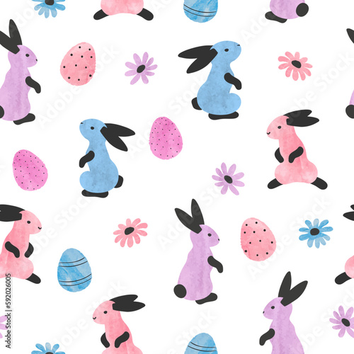 Seamless Easter pattern wit...