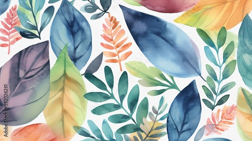 Obraz na płótnie abstract foliage vector watercolor seamless pattern. AI genereted w salonie