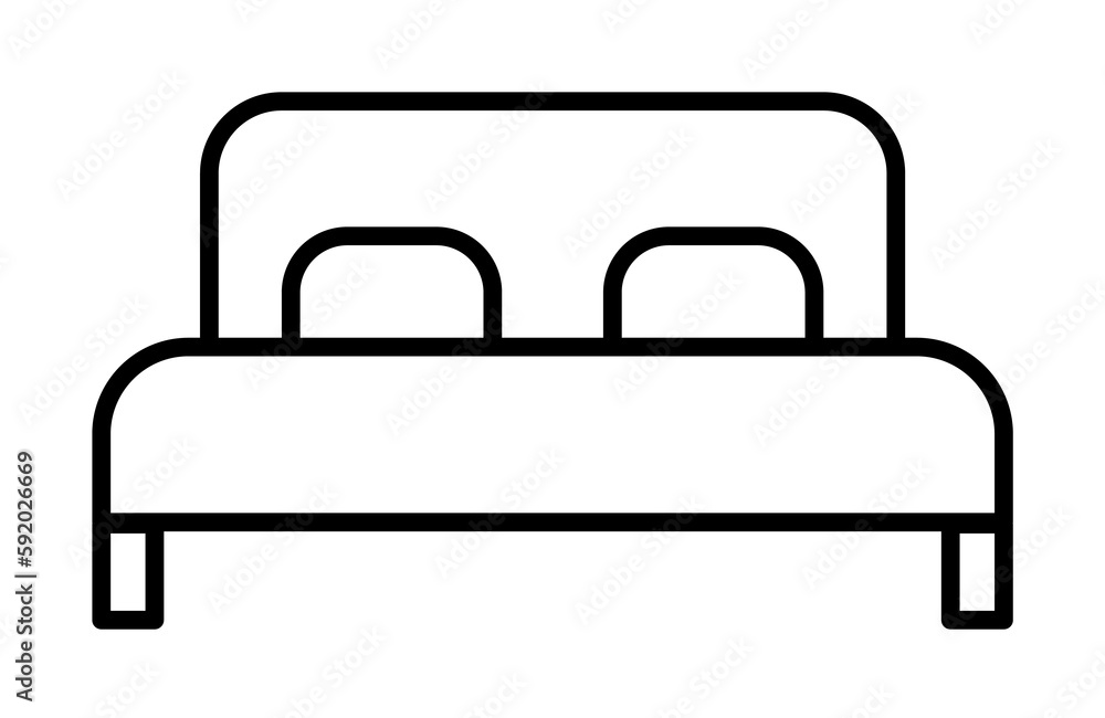 double bed icon illustration on transparent background double bed icon illustration on transparent background