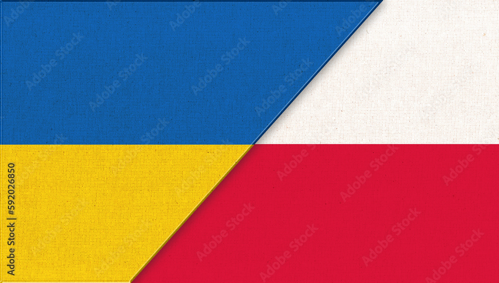 Flags of Ukraine and Poland. Illustration of two Flags Together Ukrainian Polish Flags of Ukraine and Poland. Illustration of two Flags Together Ukrainian Polish