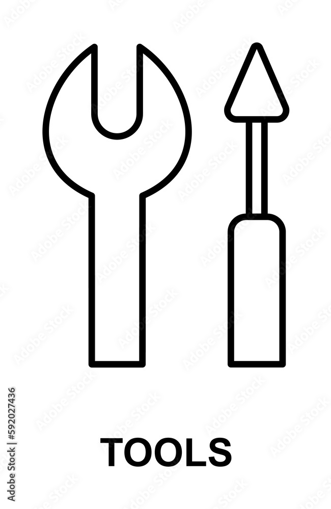 tools sign icon illustration on transparent background
