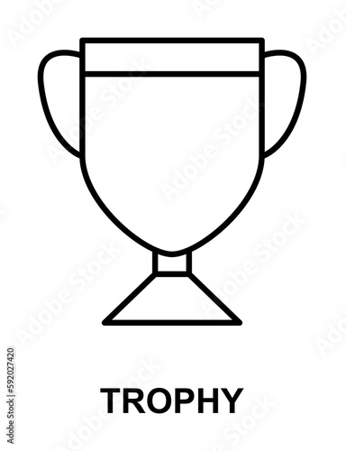trophy icon illustration on transparent background
