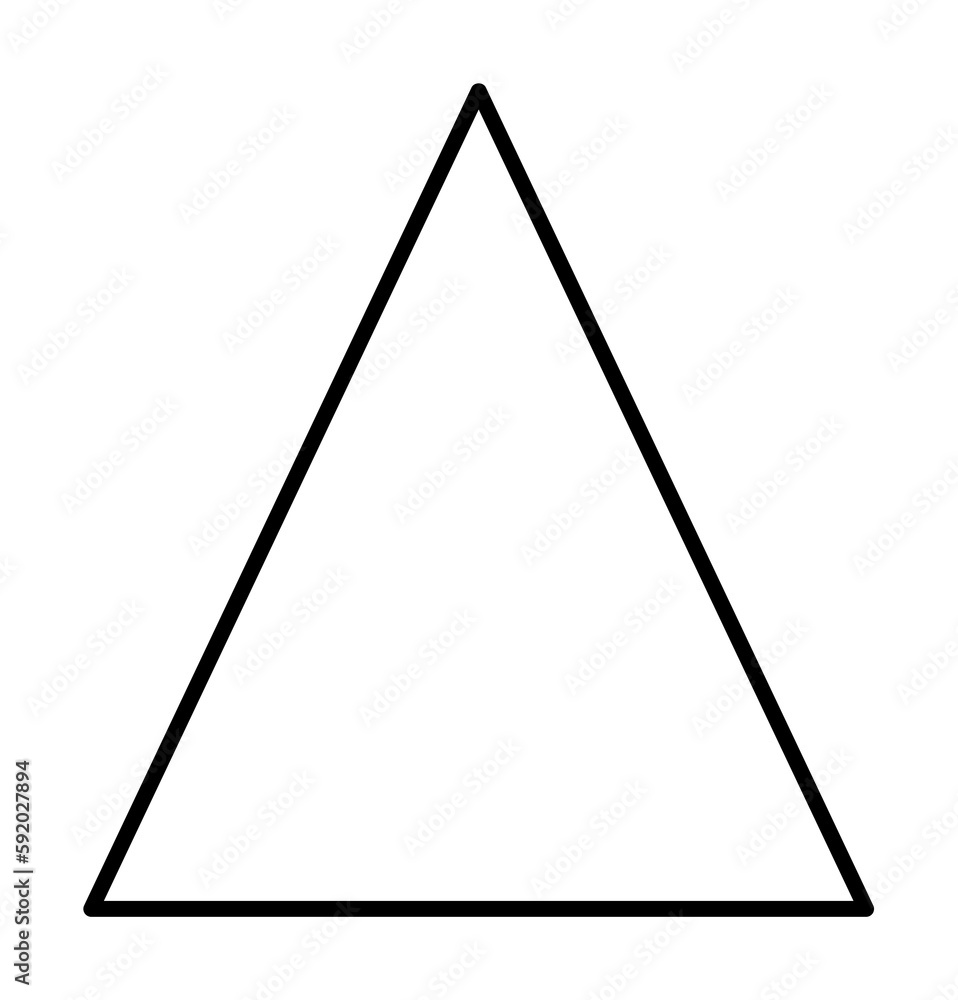 isosceles triangle icon illustration on transparent background Stock