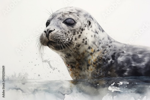 Ringed seal. Generative ai
