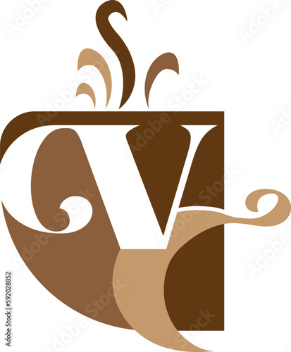 VC Letter coffee shop logo design Company Concept