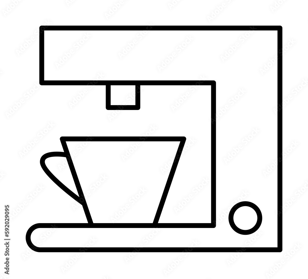 coffee machine icon illustration on transparent background
