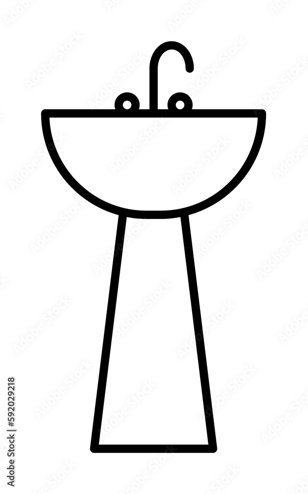 Sink in the bathroom icon illustration on transparent background Sink in the bathroom icon illustration on transparent background
