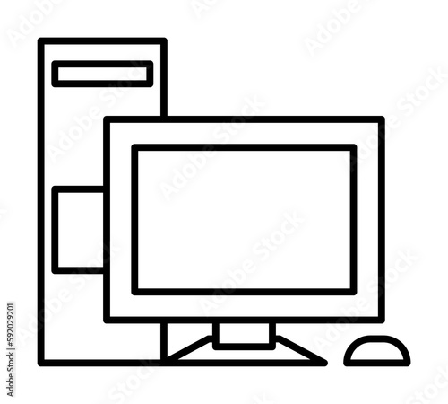 home computer icon illustration on transparent background