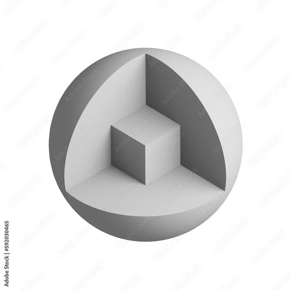 Fototapeta premium Sphere icon design element. Isometric ball, business presentation infographic object.