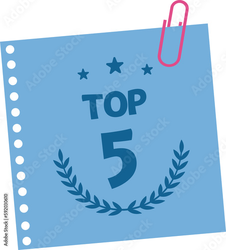 Top 5 banner. Illustration on white background