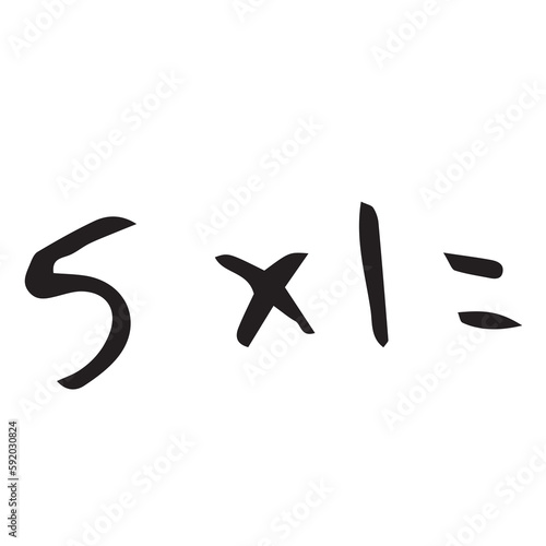 Numbers multiplication over white background