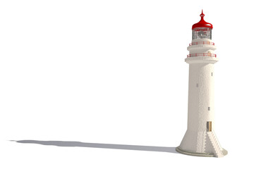 Poster Vuurtoren Heldere vuurtoren met schaduwval  © vectorfusionart