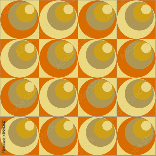 Ceramic tiles. Pattern of shapes and colors from the 70's.