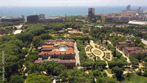 Aerial of Parc de la Ciutadella Barcelona Spain photo