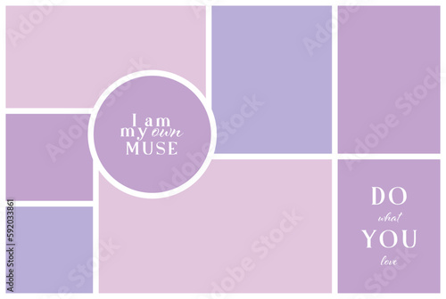 Vector photo collage template moodboard pictures grids vector illustration