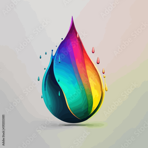 colorful water drop on a leaf