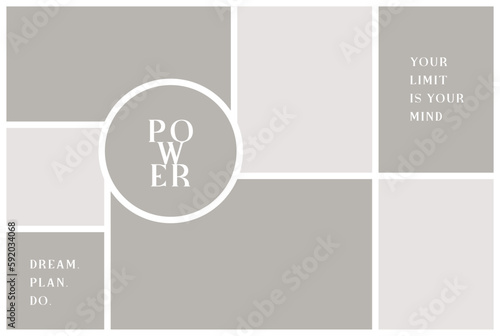 Vector photo collage template moodboard pictures grids vector illustration