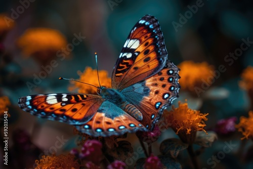 colorful butterfly on flower Generative AI