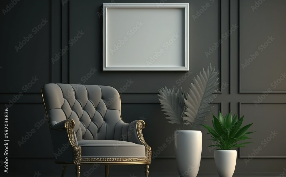 wooden picture frame mockup on wall in modern interior living room, Empty picture frame mockup on a wall vertical frame mockup wooden picture frame mockup on wall in modern interior living room, Empty picture frame mockup on a wall vertical frame mockup