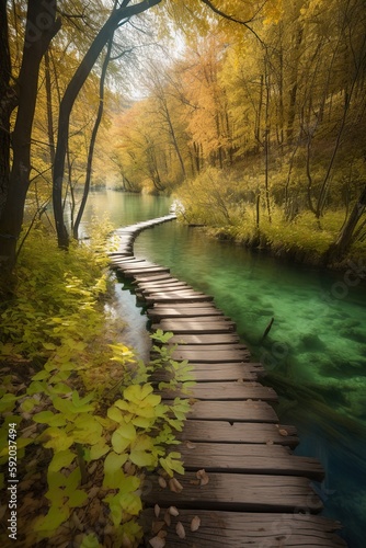   The Plitvice Lakes National Park in Croatia   generative artificial intelligence 