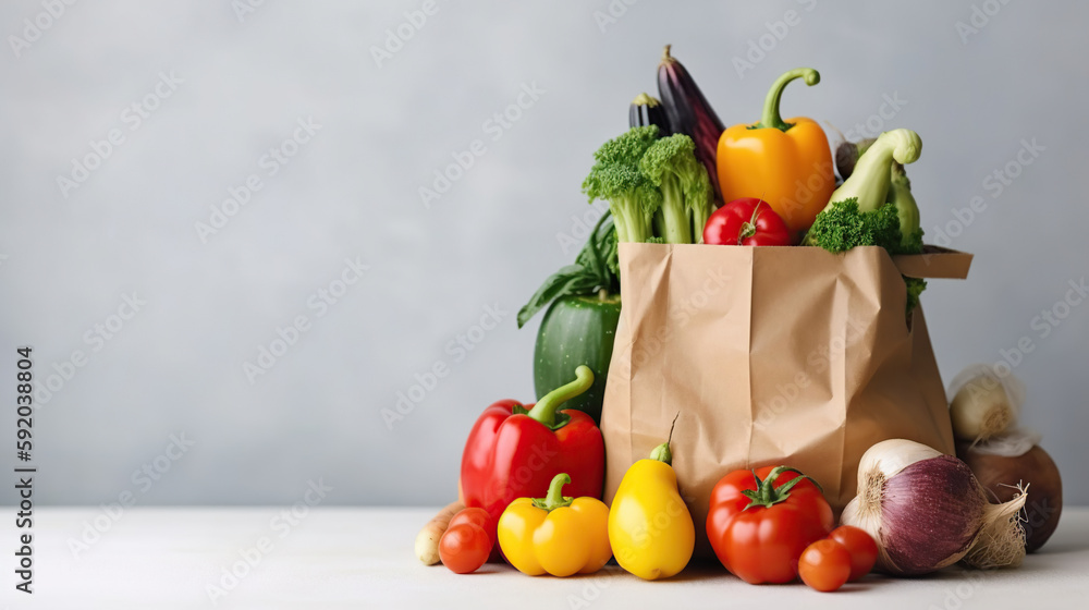 Healthy food background from fruits, vegetables, cereal, nuts and superfood. Dietary and balanced vegetarian eating products. generative ai Healthy food background from fruits, vegetables, cereal, nuts and superfood. Dietary and balanced vegetarian eating products. generative ai