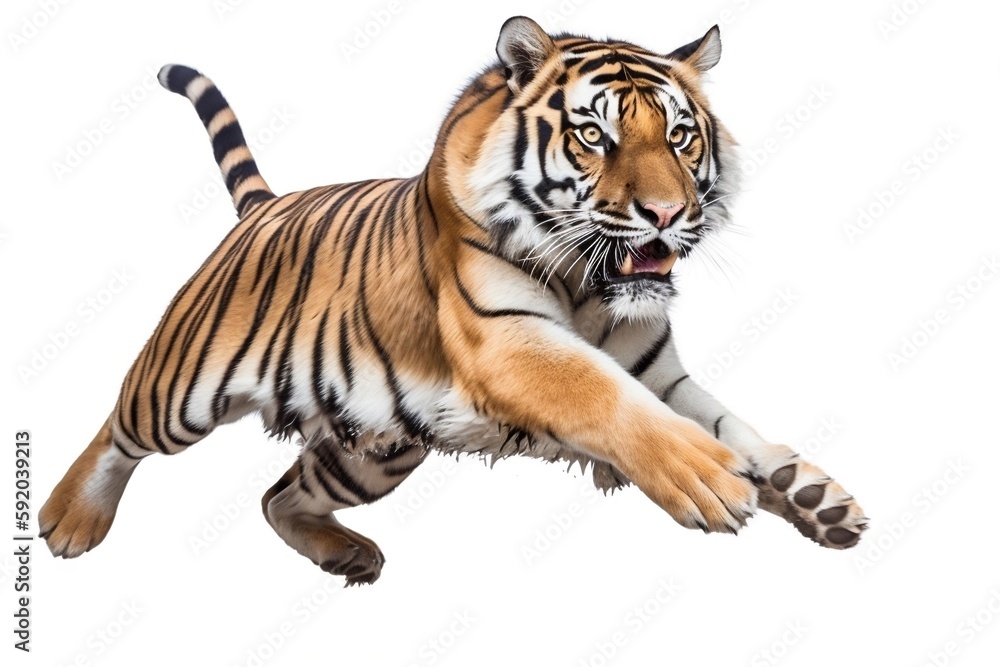 Obraz premium tiger isolated on white background