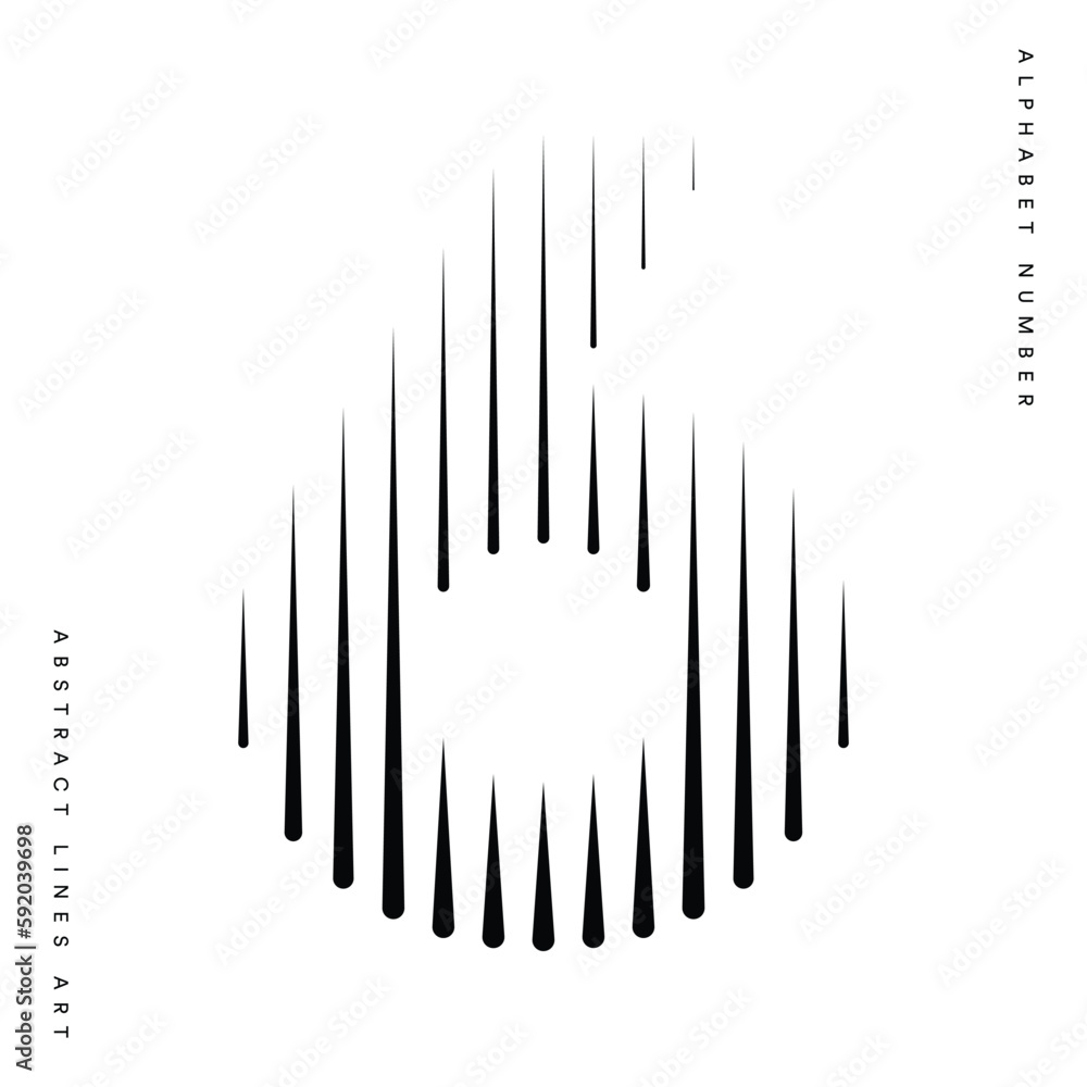 Number 6 Modern Logo With Vertical Line Pattern Stock Vector Adobe Stock premium-ai-image-number-6