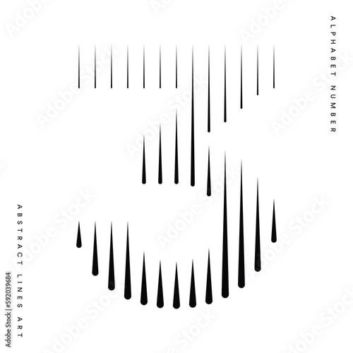 Number three 3 logo lines abstract modern art vector illustration
