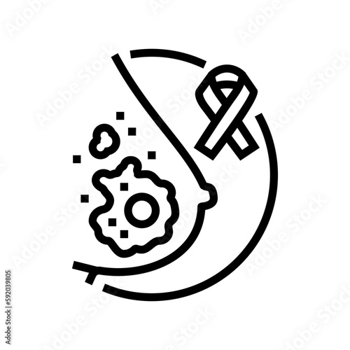 mucinous breast cancer line icon vector illustration