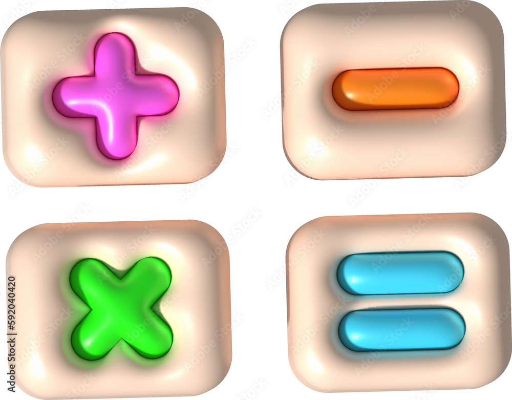 3D illustration Calculator symbol icon 3D illustration Calculator symbol icon