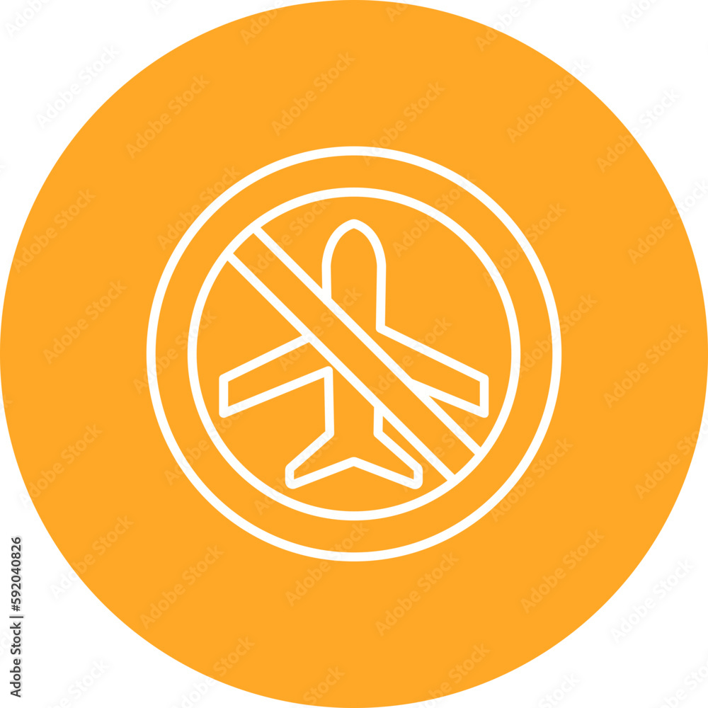 No Flight Multicolor Circle Line Inverted Icon No Flight Multicolor Circle Line Inverted Icon