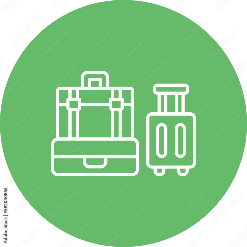 Luggage Multicolor Circle Line Inverted Icon Luggage Multicolor Circle Line Inverted Icon