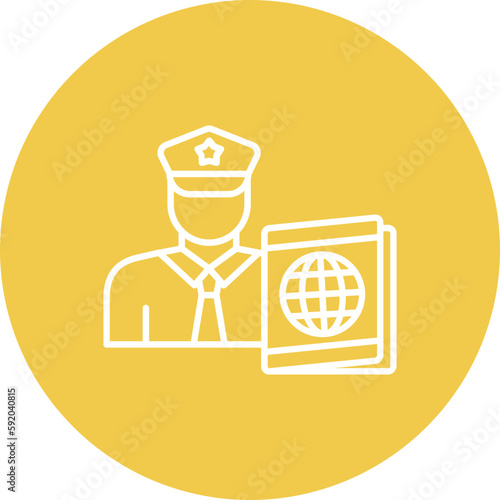 Passport control Multicolor Circle Line Inverted Icon