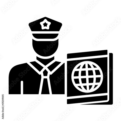 Passport control Glyph Icon