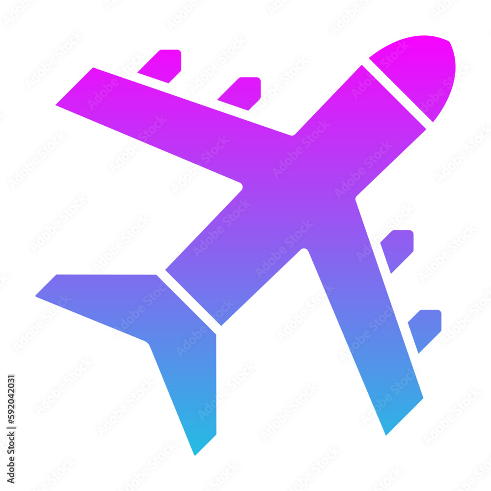 Plane Glyph Gradient Icon