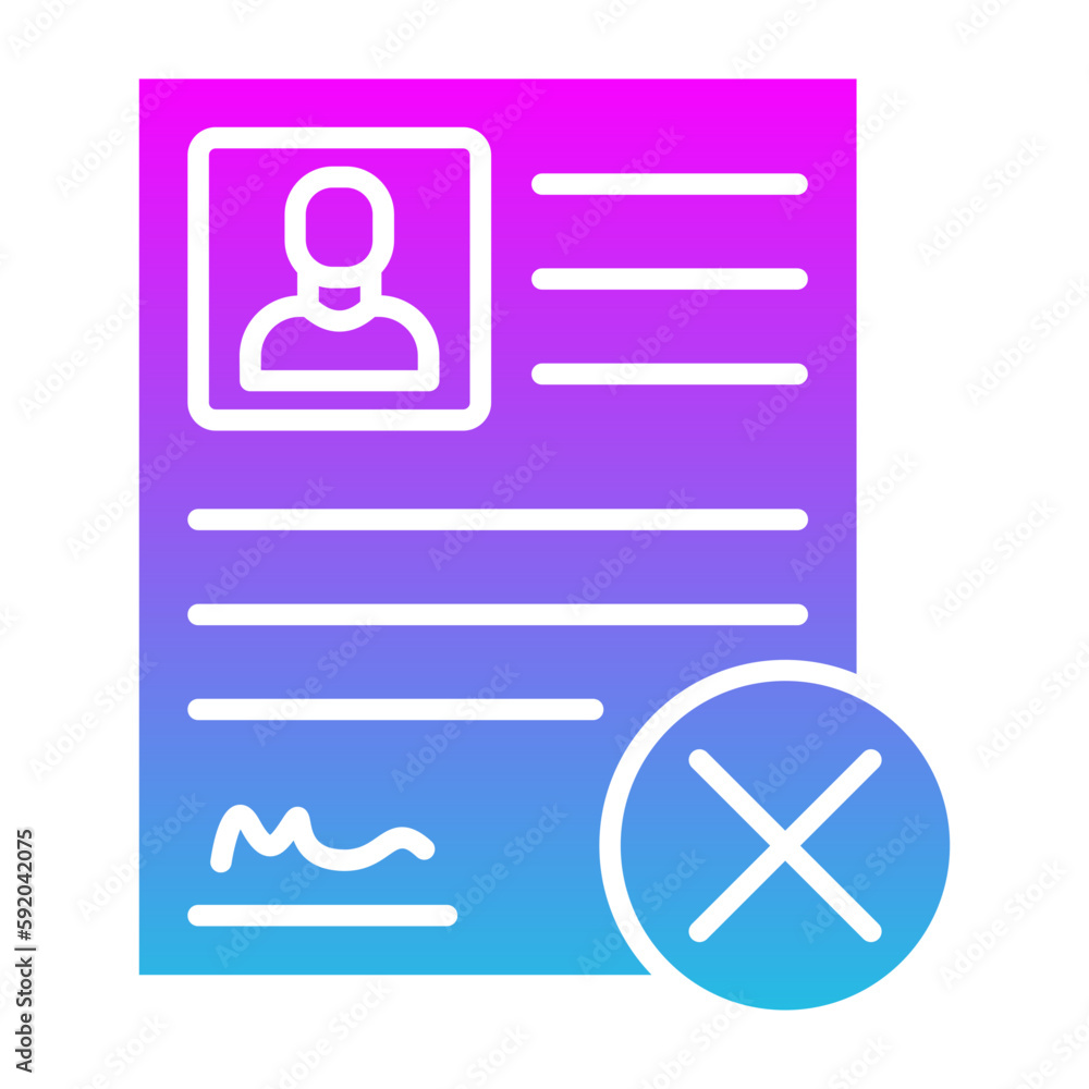 Denied Glyph Gradient Icon Denied Glyph Gradient Icon