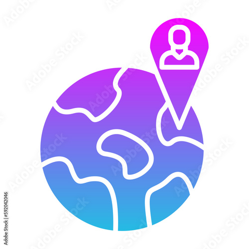 Citizenship Glyph Gradient Icon