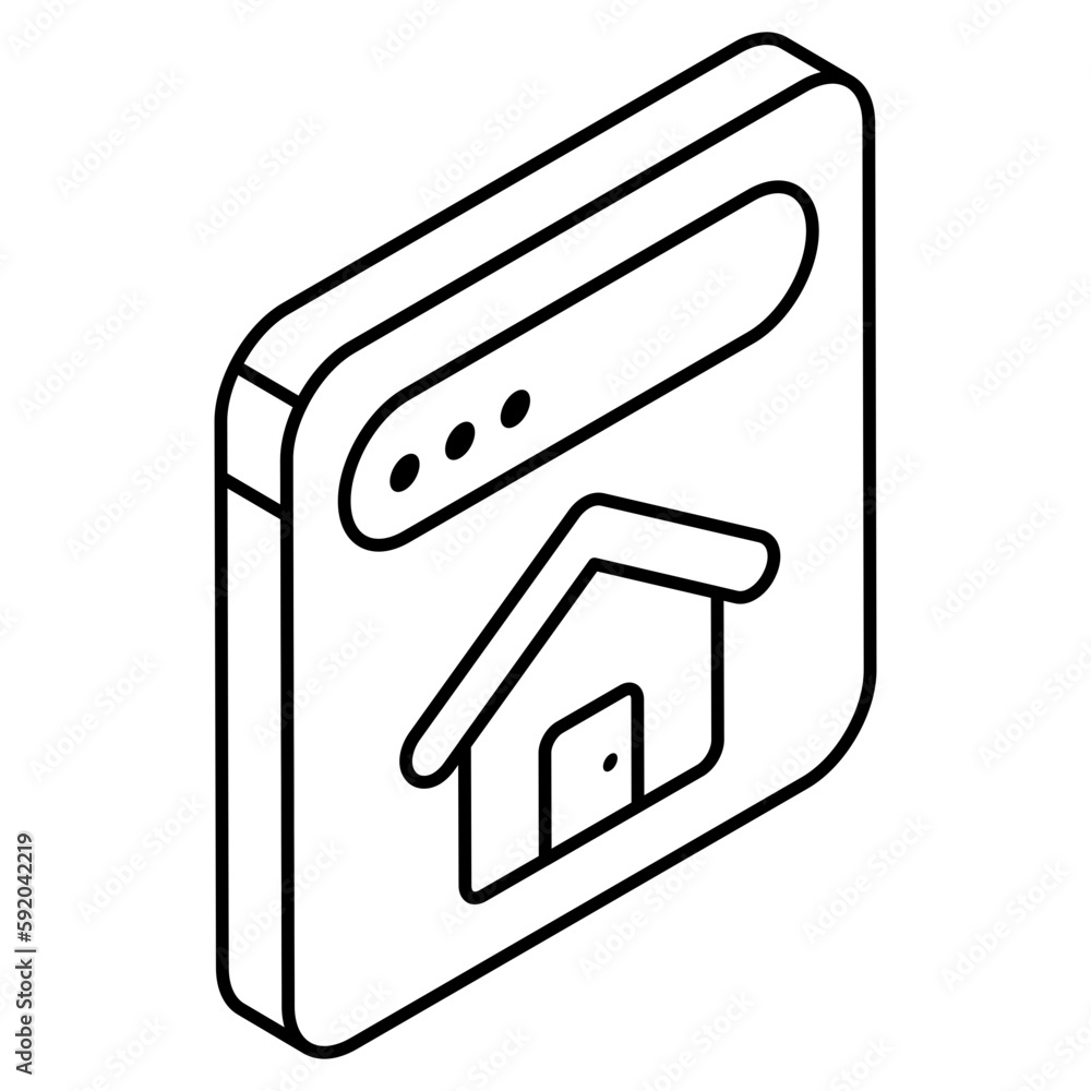 Conceptual flat design icon of real estate website Conceptual flat design icon of real estate website