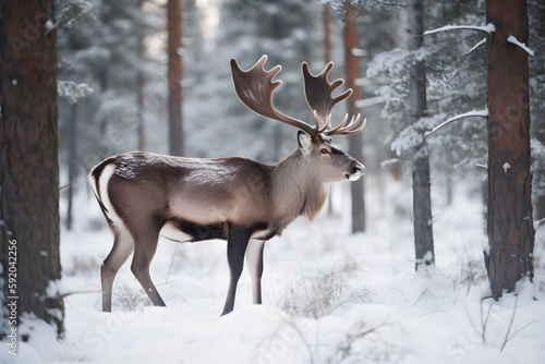 Reindeer In The Forest