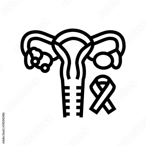 endometrial cancer line icon vector illustration