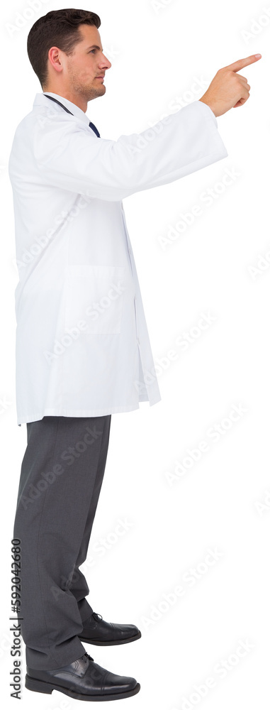 Handsome doctor pointing Handsome doctor pointing