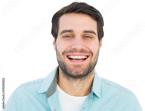 Happy casual man smiling at camera