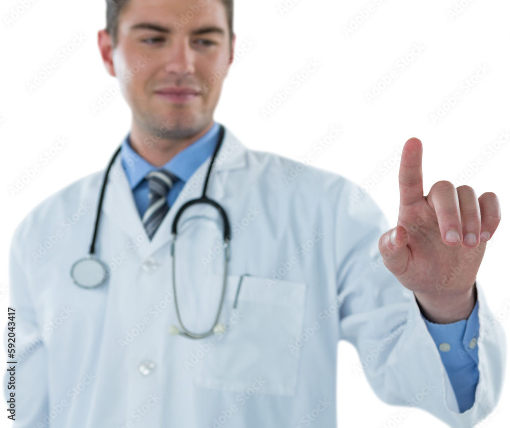 Doctor touching an digital screen Doctor touching an digital screen