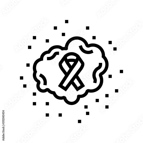 melanoma cancer line icon vector illustration