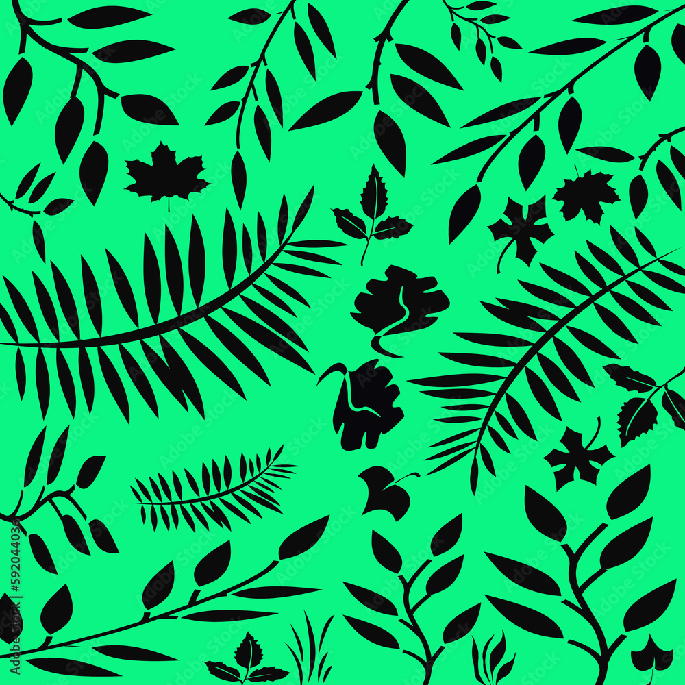 Naklejka premium seamless pattern with leaves