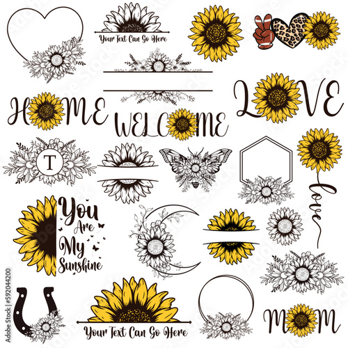 set of sunflowers