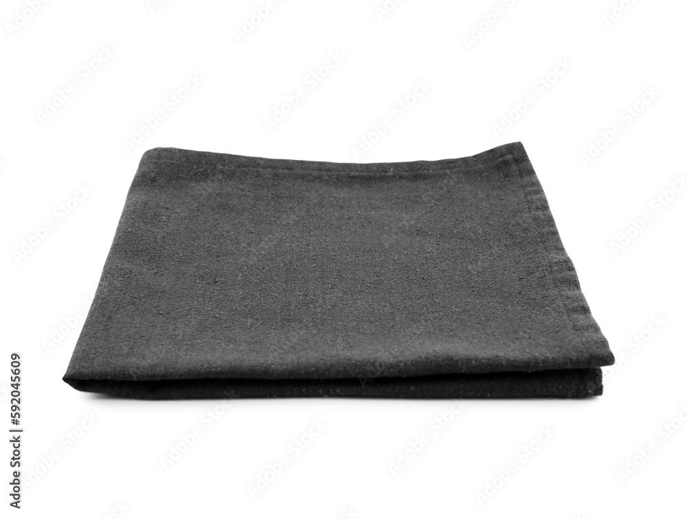 Black folded napkin isolated on white background Black folded napkin isolated on white background