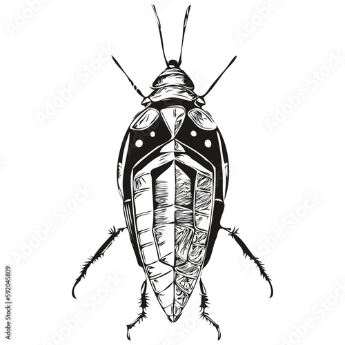 Realistic cockroach vector, hand drawn animal illustration cockroaches