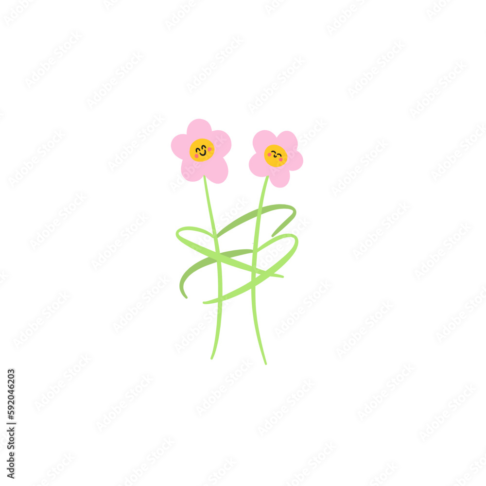 handdrawn happy pink flowers huuging. illustration of flower friends sharing a hug with smiling cartoon faces isolated on a transparent background handdrawn happy pink flowers huuging. illustration of flower friends sharing a hug with smiling cartoon faces isolated on a transparent background