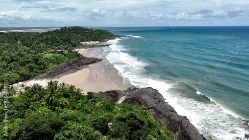 Tiririca Beach At Itacare Bahia Brazil. Seascape Scenics Nature. Coast Beach City Seaside. Coast Drone View City Beach Panorama. Coast Seaside Lifestyle Landmark. Itacare Bahia. photo